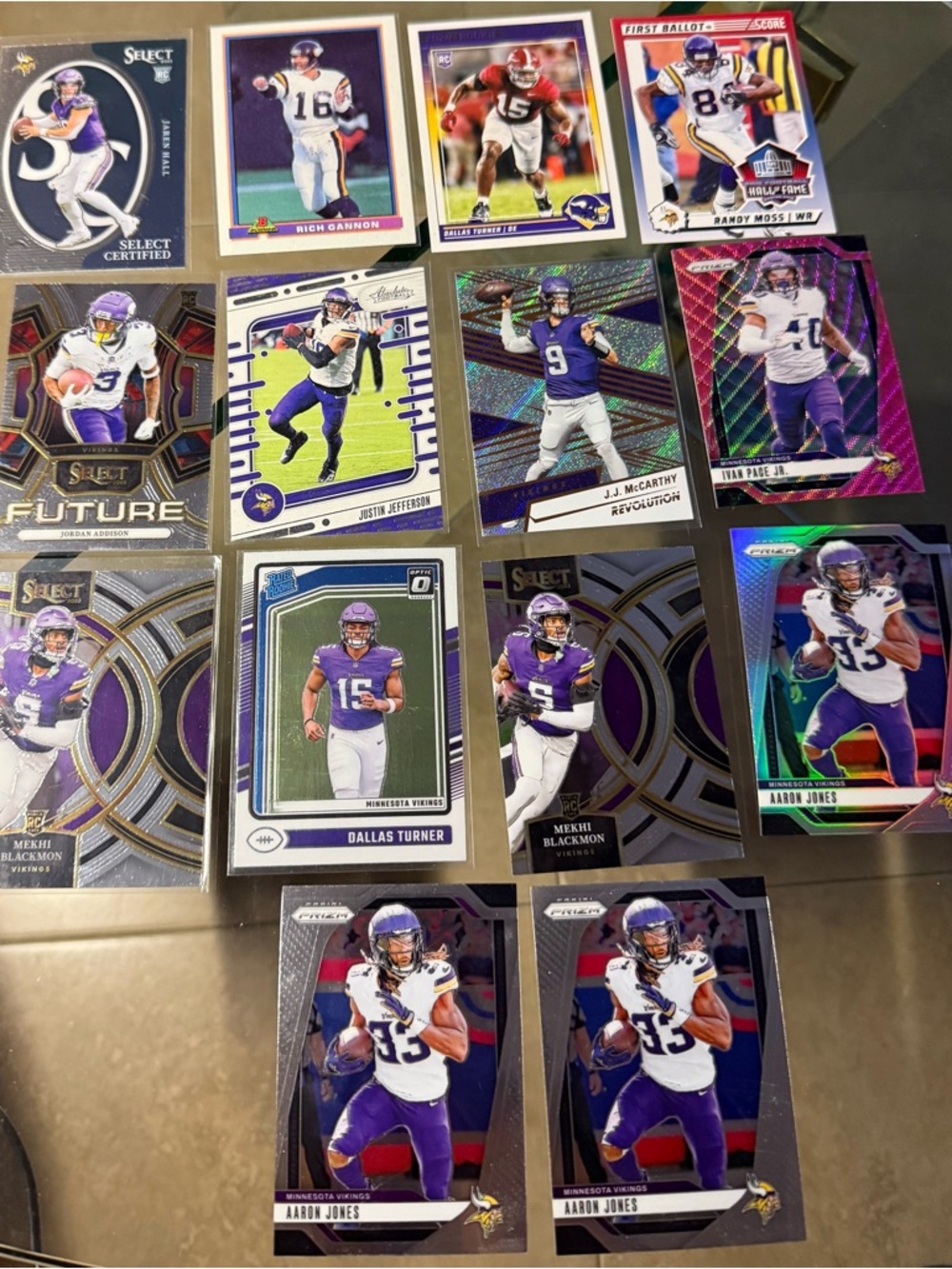 14 card lot Minnesota Vikings J.J. McCarthy Justin Jefferson